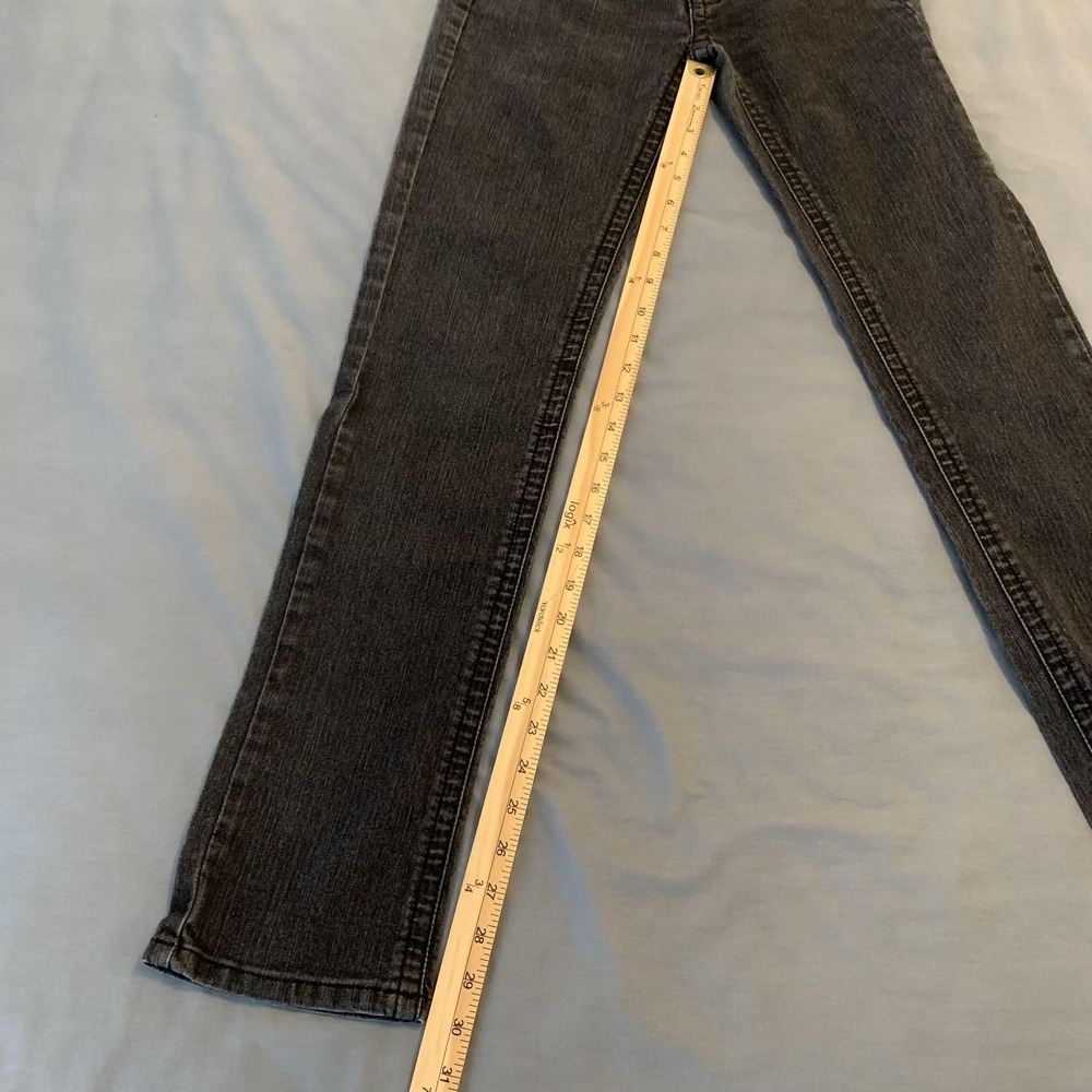 Bubblegum Low Rise Slim Straight Jeans Woman 7/8 Gray Stretch Denim Flap Pockets - Picture 6 of 10